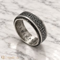 画像6: ステンレス　スピナーリング　ルーン文字 ケルト調　シルバー 金属アレルギー対応 光沢  アクセサリー メンズ レディース (6)