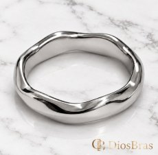 画像6: ステンレス リング エッジ ウエーブ ツイスト ねじり リング シルバー 金属アレルギー対応 光沢 リング アクセサリー メンズ レディース プレーン (6)