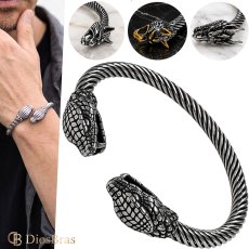 画像1: バングル ステンレス ドラゴン スネーク コブラ 蛇 ウルフ 狼 龍 竜 ツイスト ねじり ロープ 316L サージカルステンレス プレーン ステンレスブレスレット ステンレスバングル シルバーブレスレット ゴールド シルバー   メンズ レディース SILVER925 ステンレススティール (1)