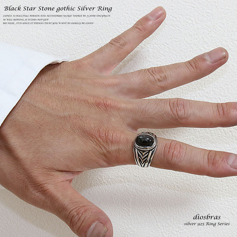 シルバー925 シルバーリング メンズ オニキス パワーストーン 天然石 ダイオプサイト スターリングシルバー 指輪 ring silver925 銀  シルバーアクセサリー 男性 女性 レディース - diosbras(ディオブラス）