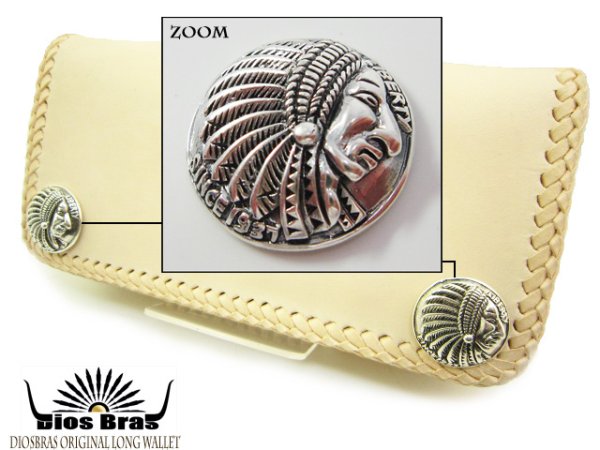 画像3: コンチョ インディアンフェイスコンチョ【M】シルバー925コンチョ 民族 財布 ウォレット メンズ カスタムパーツ (ネジ式)【diosbras-ディオブラス-】【メール便送料無料】【品番a】 (3)