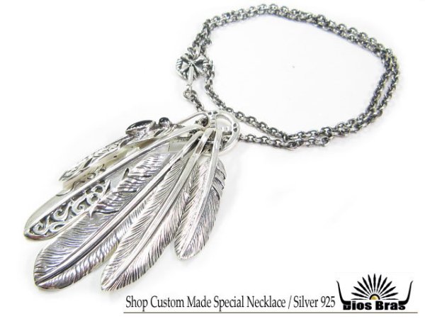 画像4: 【diosbras-ディオブラス-】フェザー&オニキス　コンビネーションネックレスシルバー９２５チェーン (4)