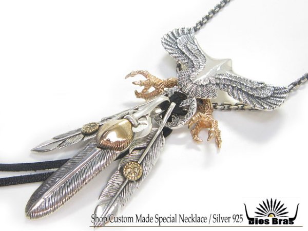 画像3: 【diosbras-ディオブラス-】イーグル&フェザーコンビネーションネックレス (3)