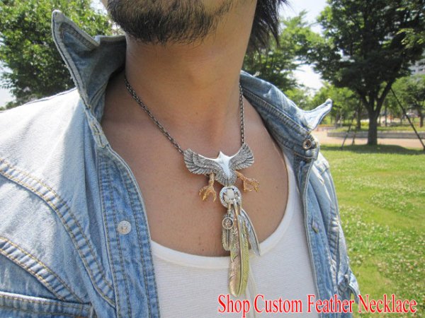 画像2: 【diosbras-ディオブラス-】イーグル＆フェザーコンビネーションネックレス (2)