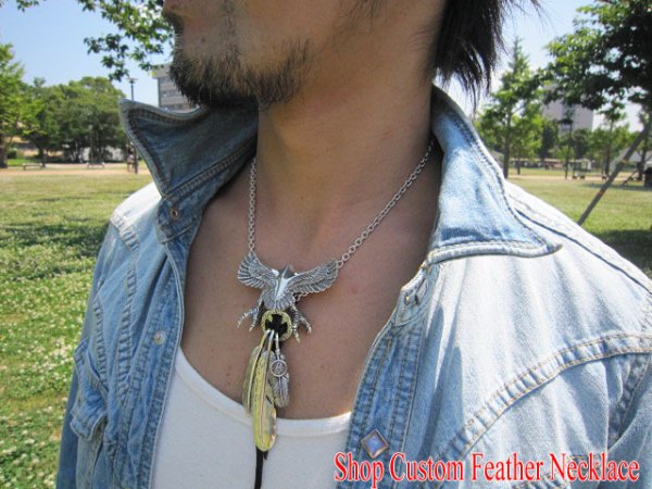 画像2: 【diosbras-ディオブラス-】イーグル＆フェザーコンビネーションネックレス (2)