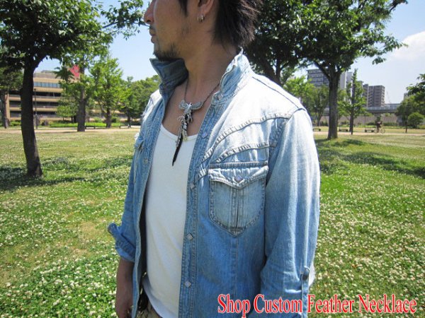 画像5: 【diosbras-ディオブラス-】フェザー&オニキス&ブラックスターフェザー イーグル クロウ 爪 鷲 コンビネーションネックレスシルバー925チェーン (5)