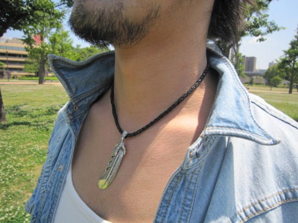 画像2: 【diosbras-ディオブラス-】フェザー&クロウ爪レザーチョーカーネックレス シルバー925 (2)