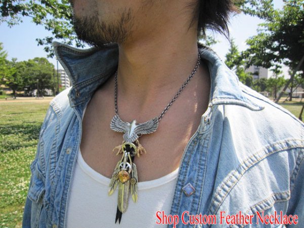 画像2: 【diosbras-ディオブラス-】イーグル&フェザーコンビネーションネックレス (2)