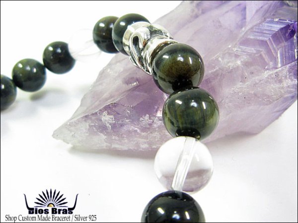 画像3: 【diosbras-ディオブラス-】【全国送料無料】ブルータイガーアイ【ホークアイ】×水晶×ブレスレット 数珠 アラベスク唐草トライバル シルバー925 10mm玉 【パワーストーン】【お数珠】【念珠】【天然石ブレス】【【風水グッズ 】【開運アイテム】【お守り】 (3)