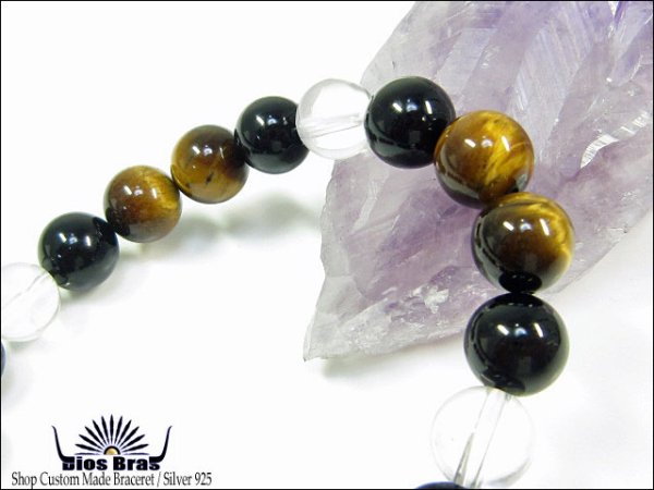画像3: 【diosbras-ディオブラス-】【全国送料無料】【オニキス】【タイガーアイ】【虎目石】【水晶】ブレスレット 数珠 【パワーストーン】【お数珠】【念珠】【天然石ブレス】【【風水グッズ 】【開運アイテム】【お守り】 (3)