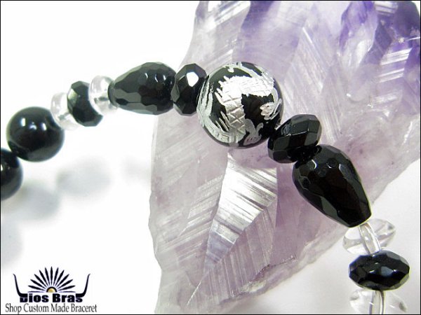 画像2: 【diosbras-ディオブラス-】【全国送料無料】龍彫刻ドラゴンカービング【オニキス】×【水晶】ブレスレット 数珠 竜 カットオニキス 【パワーストーン】【お数珠】【念珠】【天然石ブレス】【【風水グッズ 】【開運アイテム】【お守り】 (2)