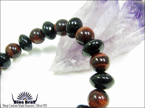画像3: 【diosbras-ディオブラス-】【全国送料無料】【オニキス】【レッドタイガーアイ】【赤虎目石】ブレスレット 数珠  カットオニキス 【パワーストーン】【お数珠】【念珠】【天然石ブレス】【【風水グッズ 】【開運アイテム】【お守り】 (3)