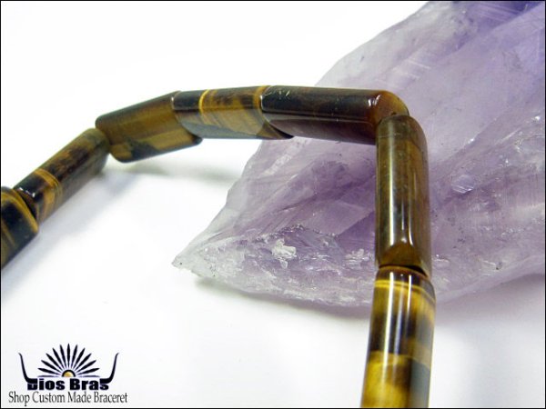 画像2: 【diosbras-ディオブラス】【全国送料無料】【タイガーアイ】【虎目石】ブレスレット 長方形 四角 数珠 【パワーストーン】【お数珠】【念珠】【天然石ブレス】【【風水グッズ 】【開運アイテム】【お守り】 (2)