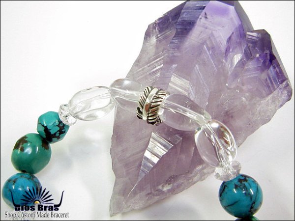 画像2: 【diosbras-ディオブラス-】【全国送料無料】【ターコイズ】【水晶】シルバー９２５　フェザー　ブレスレット　数珠　【パワーストーン】【お数珠】【念珠】【天然石ブレス】【【風水グッズ 】【開運アイテム】【お守り】 (2)