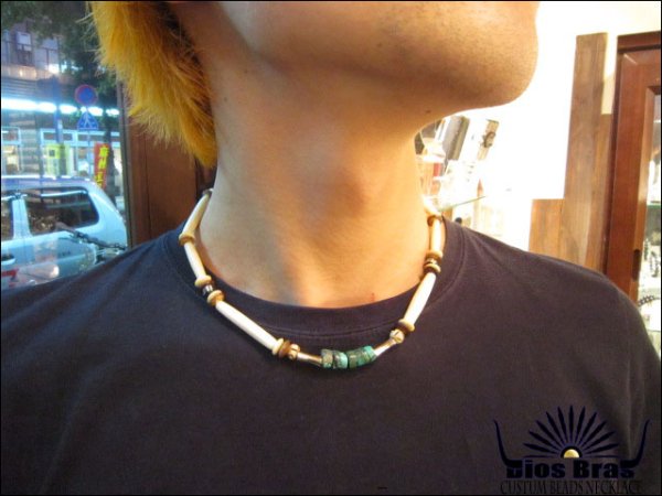 画像2: 【diosbras-ディオブラス-】ターコイズコンビネーションネックレス カスタムビーズチョーカー ビーズ シルバー925 フェザー (2)