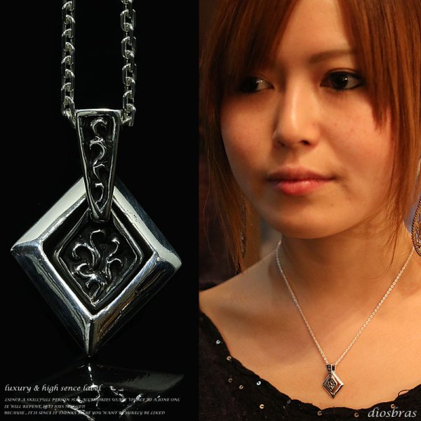 画像3: 02連プレートペンダント　アラベスク　唐草　ネックレス　シルバー９２５　チェーンセット (3)