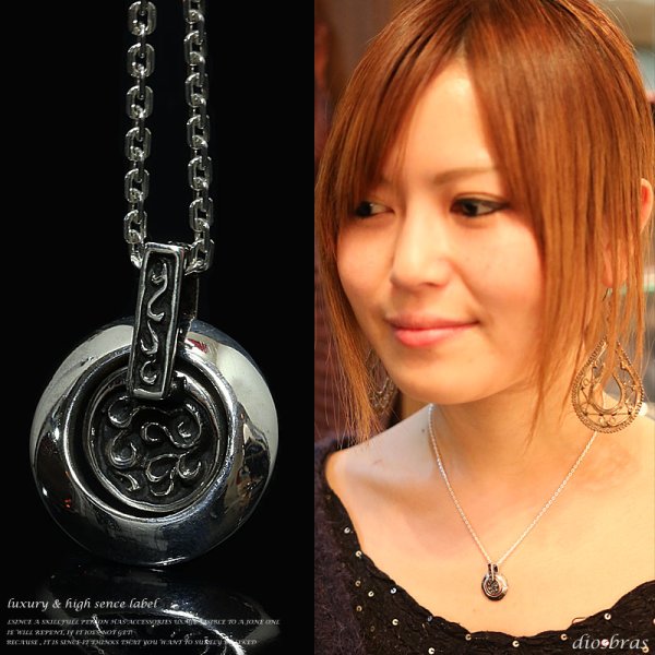 画像3:  2連プレートペンダント アラベスク 唐草 ネックレス シルバー925 チェーンセット【全国送料無料】【diosbras-ディオブラス】 (3)