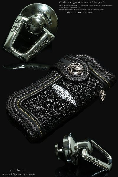 画像2: ジョイントパーツ ウォレット接続パーツ ドロップハンドル  コンチョ シルバー925 【J2】 (ネジ式)レザー ロング ウォレット 財布 メンズ レディース【diosbras-ディオブラス-】【メール便送料無料!!】 (2)