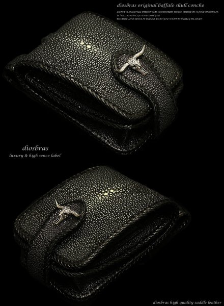 画像3: コンチョ バッファロースカルコンチョ　シルバー９２５　フェザー バッファロー　牛骨　ドクロ　髑髏　財布　ウォレット　メンズ　（ネジ式）【diosbras-ディオブラス】【メール便送料無料！！】【品番NG】 (3)