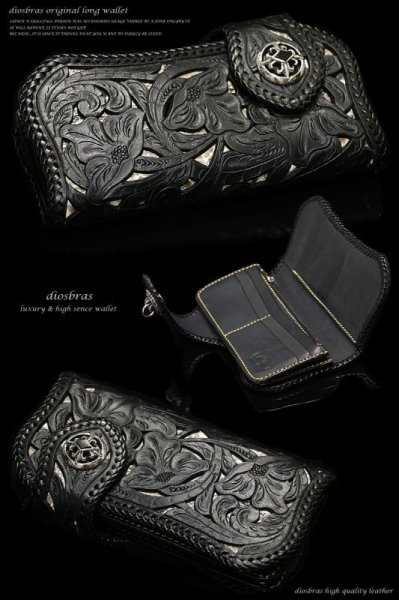 画像3: コンチョ プレミアムコンチョターコイズ オニキス ひし形 クロス ユリ紋章【L】 財布 ウォレット メンズ シルバー925コンチョ ナバホ (ネジ式)【diosbras-ディオブラス-】【メール便送料無料!!】【品番PK】【PL】 (3)