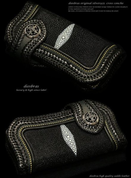 画像3: コンチョ コンチョ  クロス 十字架 ユリの紋章 コンチョシルバー925コンチョ 財布 ウォレット メンズ(ネジ式)【diosbras-ディオブラス-】【メール便送料無料!!】【品番G】 (3)