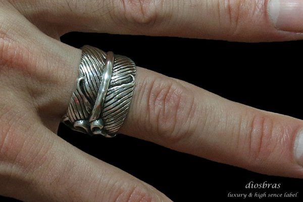 画像4: 【diosbras-ディオブラス-】フェザー イーグル アラベスク  フリーサイズ リング ペアリング シルバー925 (4)
