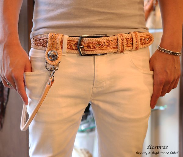 画像5: 送料無料!!最高にラグジュアリーなベルトを表現した最高峰透かしカービングINパイソンベルト【CPA】【diosbras-ディオブラス-】本革サドルレザー手彫り透かしカービングINパイソン ヌメ革 ベルト バイカーズ 牛革 蛇革 バックル (5)