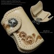 画像1: 【diosbras-ディオブラス-】本革サドルレザー手彫りアラベスクカービングキー＆コインケース/キーケース/コインケース牛革 バイカーズアイテム【CG】 (1)
