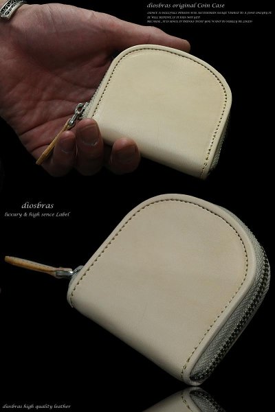 画像3: 【diosbras-ディオブラス-】本革サドルレザー使用ラウンドジッパー 大容量コインケース 小銭入れ/ 牛革 ヌメ革 【ナチュラル】【SA】 (3)