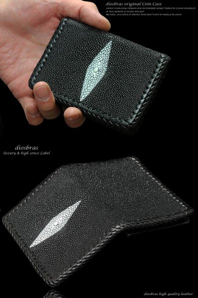 画像2: 【diosbras-ディオブラス】本革 スティングレイ(エイ革)カードケースor名刺入れ /牛革 スティングレー【EI】 (2)