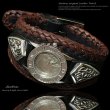 画像3: 【diosbras-ディオブラス-】本革サドルレザー　カスタムウォッチ　レザーウォッチ　コンチョ　腕時計　シルバー９２５　ヌメ革　バイカー　牛革時計【ブラック/ブラウン】【SA】 (3)
