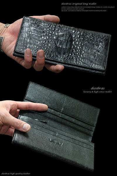 画像4: 【diosbras-ディオブラス-】本革 クロコダイルヘッド使用バイカーズウォレット 財布 レザーウォレット ロングウォレット ウォレット バイカー ヌメ革 長財布 /牛革財布シルバー925コンチョ/長財布鰐ワニwallet【CL】 (4)