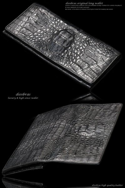 画像3: 【diosbras-ディオブラス-】本革 クロコダイルヘッド使用バイカーズウォレット 財布 レザーウォレット ロングウォレット ウォレット バイカー ヌメ革 長財布 /牛革財布シルバー925コンチョ/長財布鰐ワニwallet【CL】 (3)