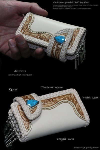 画像2: 【diosbras-ディオブラス-】6連 キーケース 本革サドルレザー手彫りカービングキーケース/牛革 バイカーズアイテム バイカー 【CG】 (2)