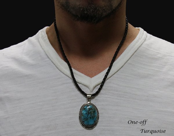 画像3: 【diosbras-ディオブラス】【送料無料】ターコイズ ペンダント ネックレス ナバホ チョーカー レザー (3)