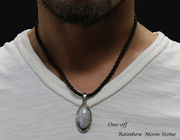 画像3: 【diosbras-ディオブラス】【送料無料】ムーンストーン ブルームーンストーン ペンダント ネックレス シルバー925 ナバホ レインボー カリブの海を思わせるブルームーンストーン (3)