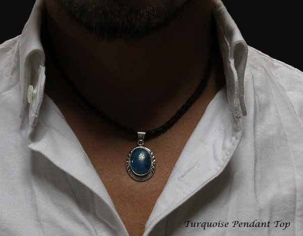画像3: 【diosbras-ディオブラス】ターコイズ ペンダント ネックレス ナバホ チョーカー レザー (3)