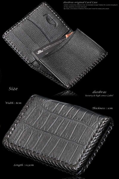 画像3: 【diosbras-ディオブラス-】本革クロコダイル 鰐革 ワニ革  【カードケース】【名刺入れ】【ポイントカード】【クレジットカード】【収納】【牛革】 【CL】 (3)