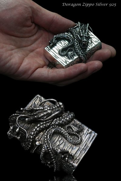 画像2: 【diosbras-ディオブラス】ドラゴン 竜 龍 ZIPPO ジッポ シルバー925 スターリングシルバー (2)
