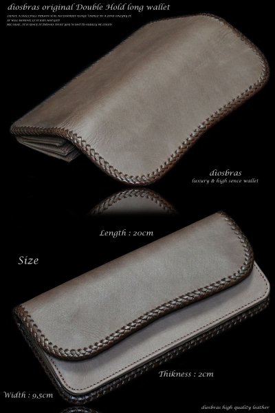 画像4: 【diosbras-ディオブラス-】本革サドルレザーバイカーズウォレット　 財布　レザーウォレット　ロングウォレット　ウォレット　バイカー　ヌメ革　長財布　/牛革財布シルバー９２５コンチョ/長財布 ダブルホールドコンチョ【SA】【ブラウン・茶】 (4)