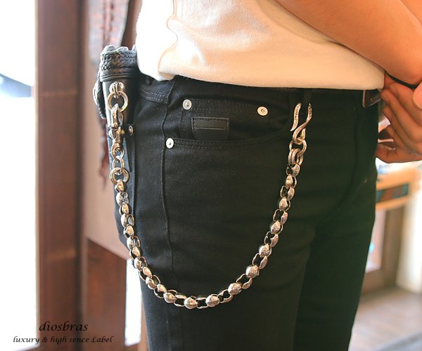 画像4: 【diosbras-ディオブラス-】ウォレットチェーン ウォレット シルバーコーティング ホワイトブラス 白 真鍮製  レーン コード ロープ 財布 チェーン (4)