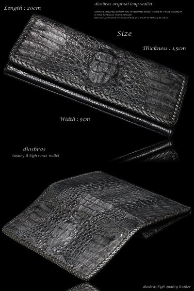 画像4: 【diosbras-ディオブラス-】本革 クロコダイルヘッド使用バイカーズウォレット 財布 レザーウォレット ロングウォレット ウォレット バイカー ヌメ革 長財布 /牛革財布シルバー925コンチョ/長財布鰐ワニwallet【CL】 (4)