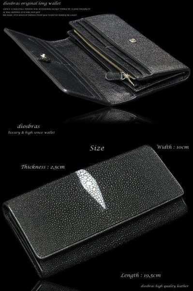 画像4: 【diosbras-ディオブラス-】本革 スティングレイ エイ革 ウォレット スティングレー 長財布  財布 レザーウォレット ロングウォレット ウォレット バイカー ヌメ革 長財布 シンプルスタイル/内側本牛革/wallet/サイフ/wallet/短財布/サイフ/二つ折り財布【CE】 (4)