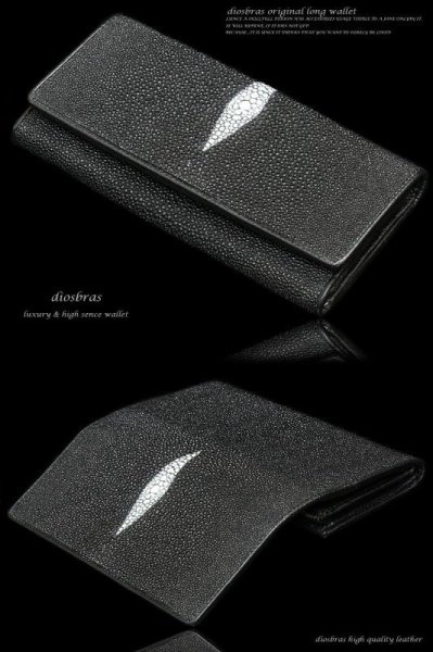 画像5: 【diosbras-ディオブラス-】本革 スティングレイ エイ革 ウォレット スティングレー 長財布  財布 レザーウォレット ロングウォレット ウォレット バイカー ヌメ革 長財布 シンプルスタイル/内側本牛革/wallet/サイフ/wallet/短財布/サイフ/二つ折り財布【CE】 (5)