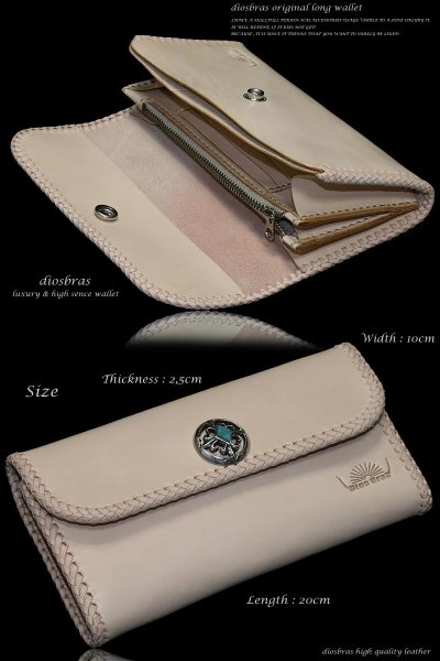画像4: 【diosbras-ディオブラス-】本革サドルレザーシンプルデザイン大容量バイカーウォレット コンチョ 本革ナチュラルサドルレザー 財布 シルバー925【SA】 (4)