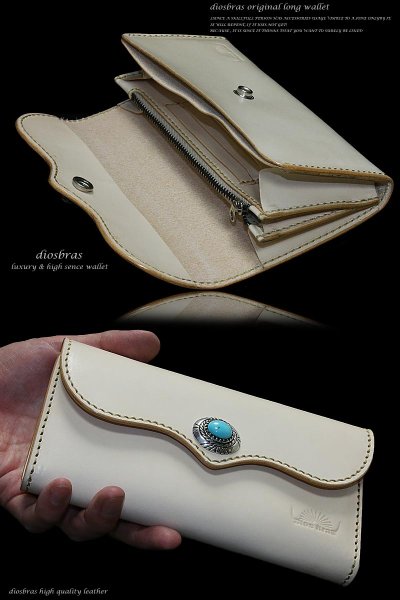 画像5: 【diosbras-ディオブラス-】本革サドルレザーバッファローデザインバイカーウォレット コンチョ 本革ナチュラルサドルレザー 財布 シルバー925【SA】 (5)