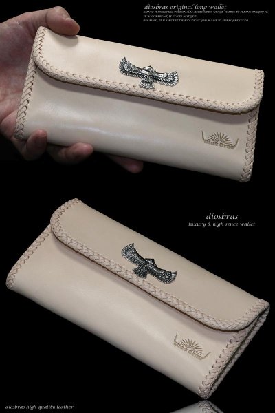 画像5: 【diosbras-ディオブラス-】本革サドルレザーシンプルデザイン大容量バイカーウォレット コンチョ 本革ナチュラルサドルレザー 財布 シルバー925【SA】 (5)