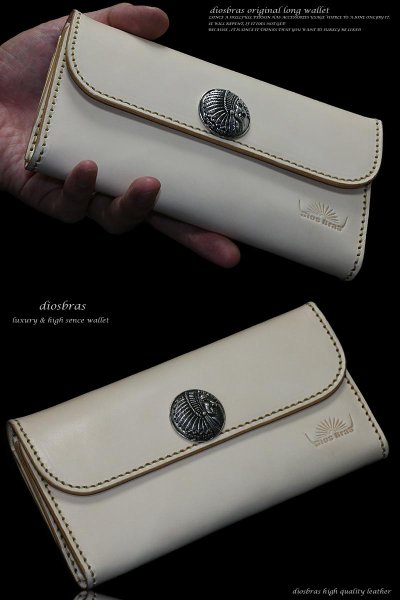 画像5: 【diosbras-ディオブラス-】本革サドルレザーシンプルデザイン大容量バイカーウォレット コンチョ 本革ナチュラルサドルレザー 財布 シルバー925【SA】 (5)