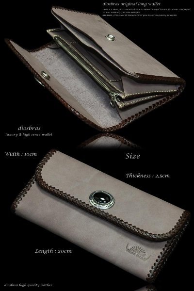 画像4: 【diosbras-ディオブラス-】本革サドルレザーシンプルデザイン大容量バイカーウォレット コンチョ 本革ナチュラルサドルレザー 財布 シルバー925【SA】 (4)