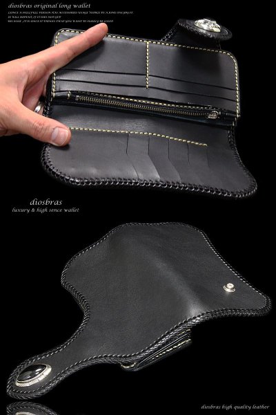 画像5: 【diosbras-ディオブラス-】レザーウォレット バイカーウォレット コンチョ サドルレザー 財布 シルバー925【SA】 (5)